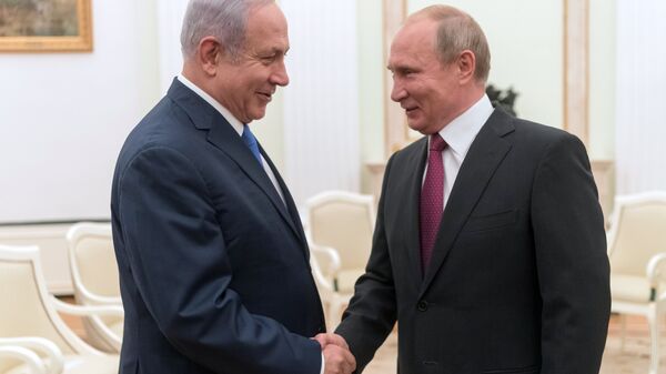 July 11, 2018. Russian President Vladimir Putin and Israeli Prime Minister Benjamin Netanyahu, left, during their meeting - Sputnik International