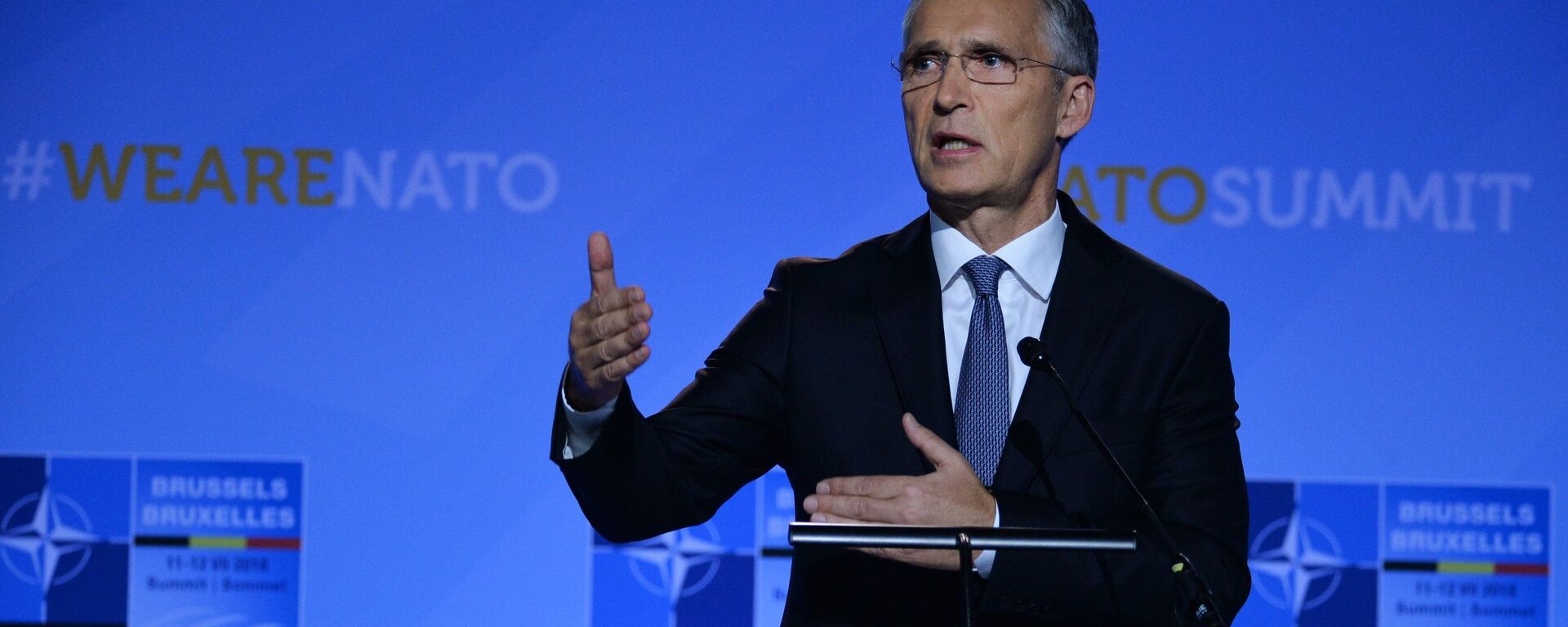 NATO Secretary-General Jens Stoltenberg is holding a press-conference. - Sputnik International, 1920, 07.10.2021