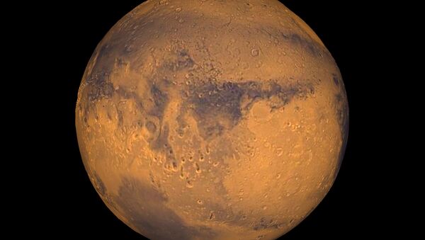 The planet Mars showing showing Terra Meridiani is seen in an undated NASA image. NASA will announce a major science finding from the agency's ongoing exploration of Mars during a news briefing September 28 in Washington - Sputnik International