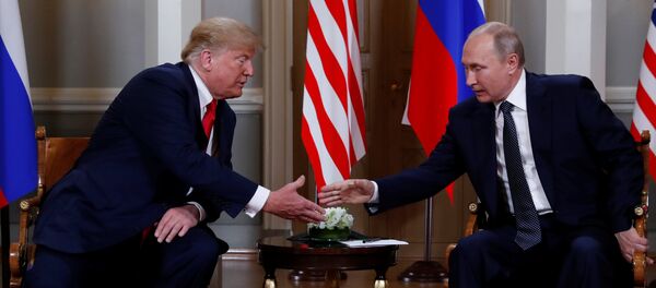 U.S. President Donald Trump and Russia's President Vladimir Putin shake hands as they meet in Helsinki, Finland July 16, 2018 U.S. President Donald Trump and Russia's President Vladimir Putin shake hands as they meet in Helsinki, Finland July 16, 2018 - Sputnik International