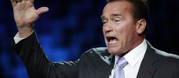 Former California Gov. Arnold Schwarzenegger delivers his speech at the One Planet Summit, in Boulogne-Billancourt, near Paris, France, Tuesday, Dec. 12, 2017. World leaders, investment funds and energy magnates promised to devote new money and technology to slow global warming at a summit in Paris that President Emmanuel Macron hopes will rev up the Paris climate accord that U.S. President Donald Trump has rejected Former California Gov. Arnold Schwarzenegger delivers his speech at the One Planet Summit, in Boulogne-Billancourt, near Paris, France, Tuesday, Dec. 12, 2017. World leaders, investment funds and energy magnates promised to devote new money and technology to slow global warming at a summit in Paris that President Emmanuel Macron hopes will rev up the Paris climate accord that U.S. President Donald Trump has rejected - Sputnik International