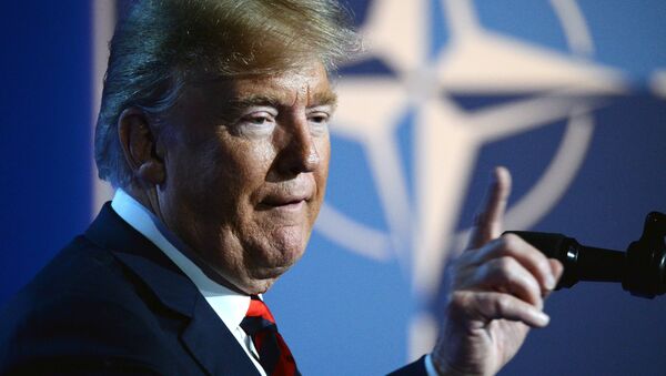 US President Donald Trump at the NATO summit of heads of state and government, Brussels - Sputnik International