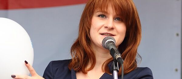 Public figure Maria Butina delivers a speech during a rally to demand the expanding of rights of Russian citizens, in this undated handout photo obtained by Reuters on July 17, 2018 Public figure Maria Butina delivers a speech during a rally to demand the expanding of rights of Russian citizens, in this undated handout photo obtained by Reuters on July 17, 2018 - Sputnik International