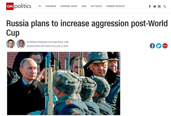 Screengrab of CNN's story, featuring a stern-looking Vladimir Putin reviewing a military parade. Screengrab of CNN's story, featuring a stern-looking Vladimir Putin reviewing a military parade. - Sputnik International