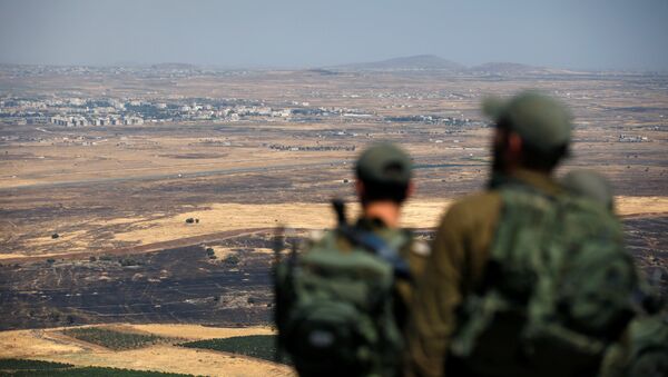 Israeli soldiers look at the Syrian side of the Israel-Syria border on the Israeli-occupied Golan Heights, Israel July 7, 2018 - Sputnik International
