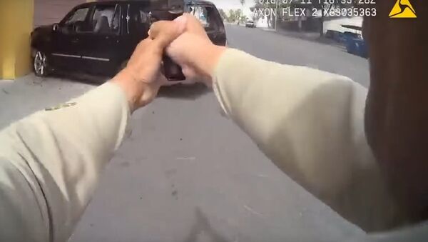 USA: Bodycam captures Las Vegas police officer shooting at suspects through windshield - Sputnik International