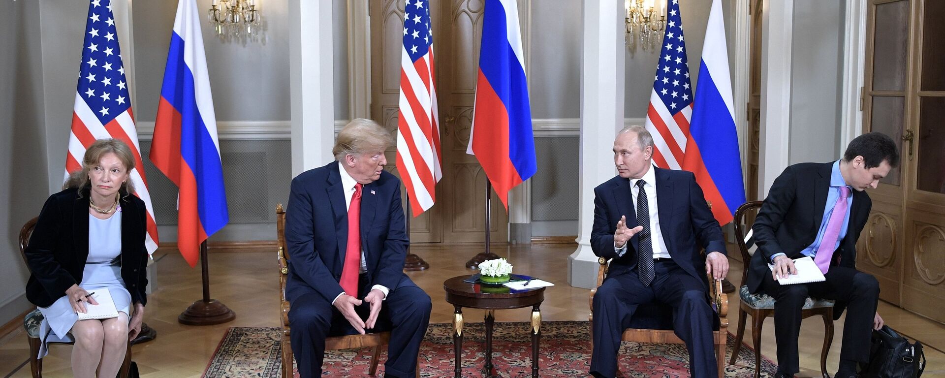 Presidents Putin and Trump during a meeting. File photo. - Sputnik International, 1920, 12.01.2025