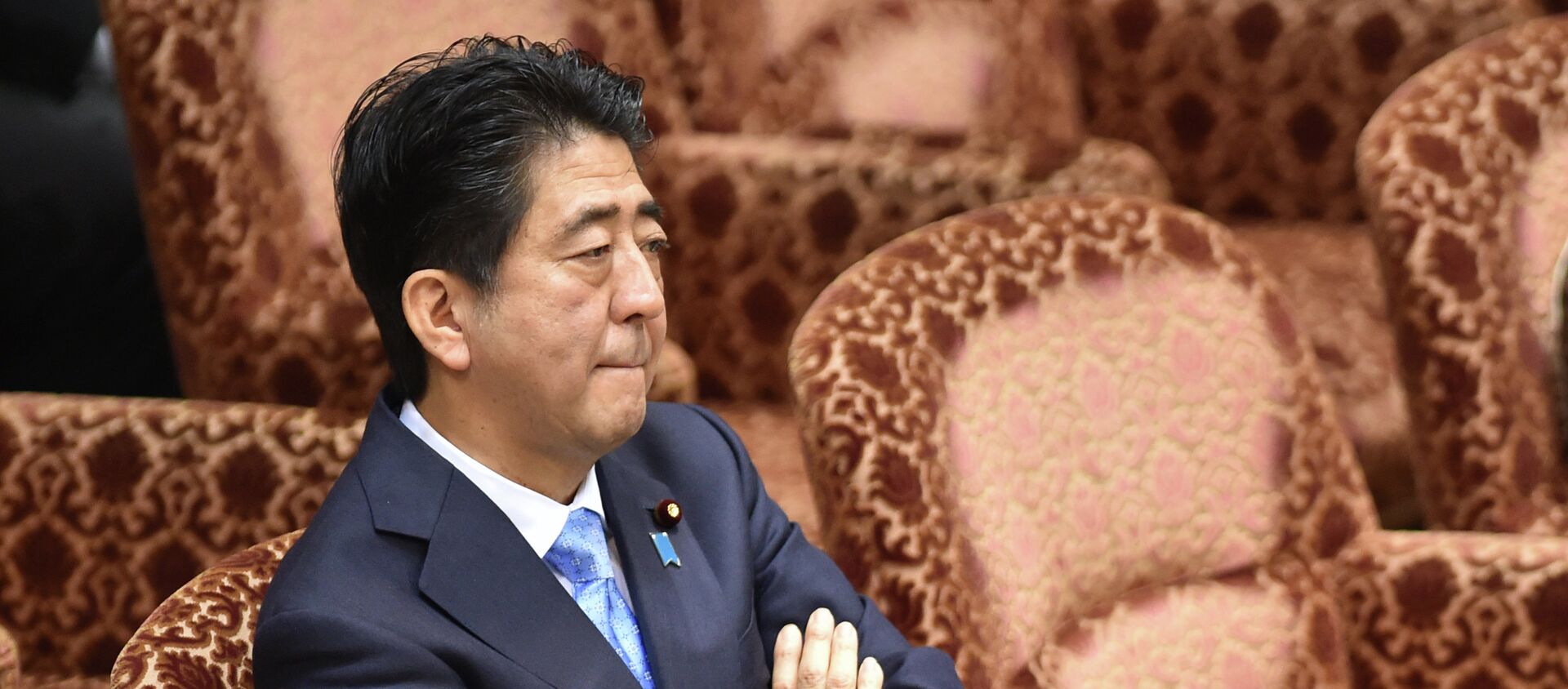 Japan's Prime Minister Shinzo Abe attends an upper house special committee session at the parliament in Tokyo on July 28, 2015. - Sputnik International, 1920, 15.08.2018