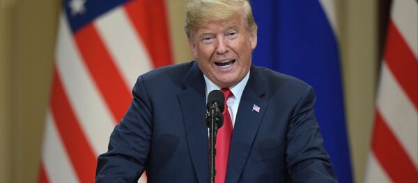 July 16, 2018. President of the US Donald Trump during the joint news conference with President of Russia Vladimir Putin following their meeting in Helsinki July 16, 2018. President of the US Donald Trump during the joint news conference with President of Russia Vladimir Putin following their meeting in Helsinki - Sputnik International