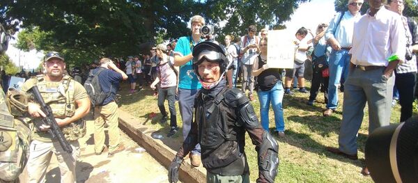 Man bloodied during violent protests in Charlottesville, Virignia on August 12, 2017. Man bloodied during violent protests in Charlottesville, Virignia on August 12, 2017. - Sputnik International