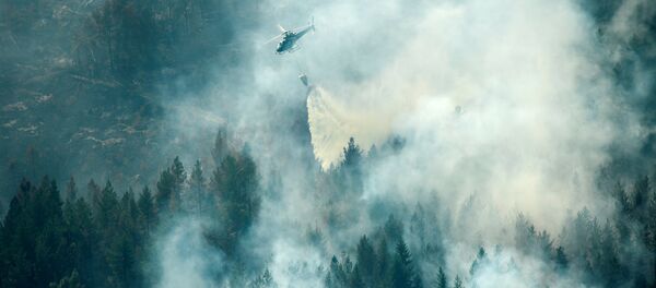 An aerial view of the wildfire outside Ljusdal, Sweden, July 18, 2018 - Sputnik International