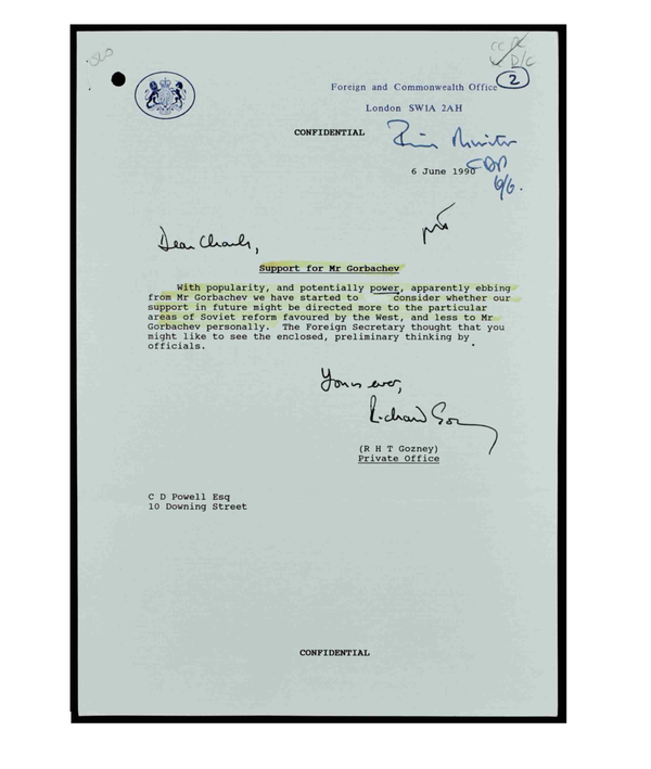 Cabinet memo about support for Gorbachev issue Cabinet memo about support for Gorbachev issue - Sputnik International