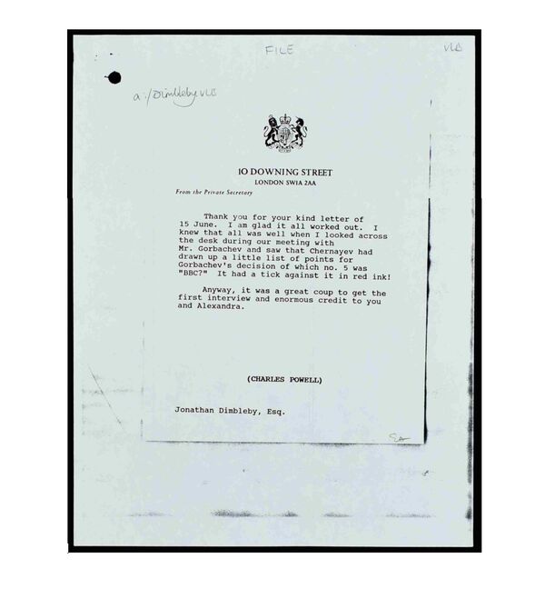 Powell Letter to Dimbleby about successful lobbying of their request - Sputnik International