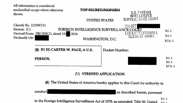 Foreign Intelligence Surveillance (FISA) Court warrant for Trump campaign adviser Carter Page. - Sputnik International