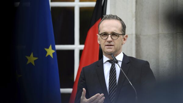 German Foreing Minister Heiko Maas addresses the media during a joint press conference with his counterpart from Hungary, Peter Szijjarto, as part of a meeting in Berlin, Germany, Tuesday, June 5, 2018 - Sputnik International