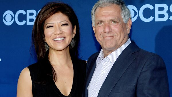 Les Moonves (R), president and CEO of CBS Corporation, and his wife Julie Chen pose during the premiere of the CBS science fiction television series Extant at the Samuel Oschin Space Shuttle Endeavour Display Pavilion in Los Angeles, California, U.S., June 16, 2014 - Sputnik International