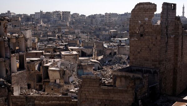 A general view shows damaged buildings at al-Kalasa district of Aleppo, Syria in Aleppo, Syria, February 2, 2017 - Sputnik International