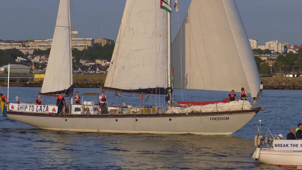 Gaza Freedom Flotilla ship 'Freedom' makes call in European ports on its way to Gaza, May 2018 - Sputnik International