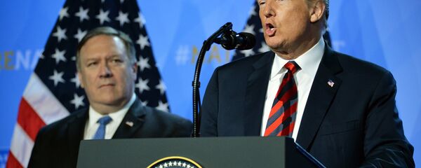 US President D. Trump and State Secretary Mike Pompeo at NATO conferense US President D. Trump and State Secretary Mike Pompeo at NATO conferense - Sputnik International