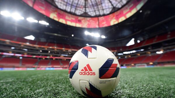 An Adidas soccer ball on the field prior to the 2018 MLS All Star Game between the MLS All-Stars and Juventus at Mercedes-Benz Stadium - Sputnik International