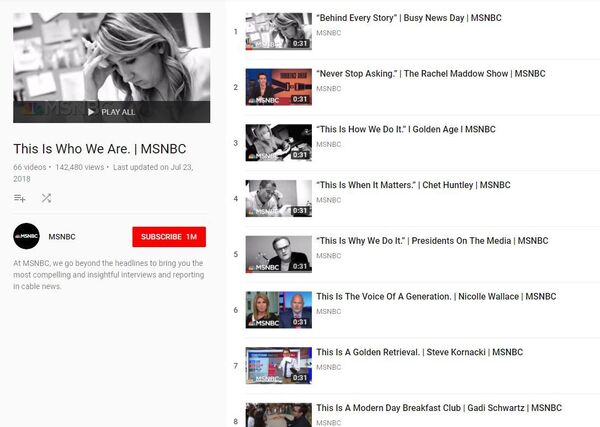 MSNBC's YouTube Channel Featuring the This Is Who We Are motto. - Sputnik International