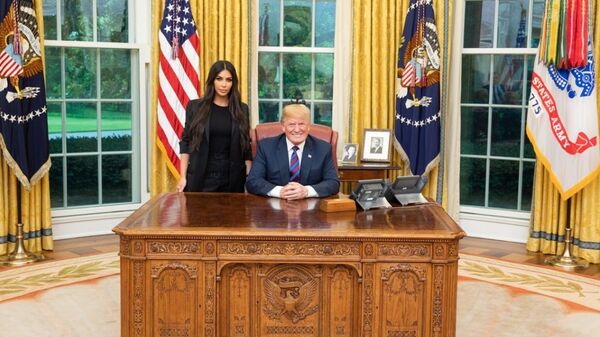 The US President Donald Trump meeting Kim Kardashian in the White House - Sputnik International