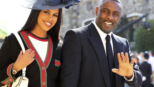Idris Elba and Sabrina Dhowre arrive for the wedding ceremony of Prince Harry and Meghan Markle at St. George's Chapel in Windsor Castle in Windsor, near London, England, Saturday, May 19, 2018. - Sputnik International