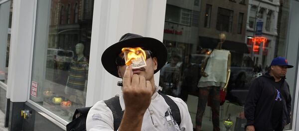 Protesters in New York on Donald Trump's first 100 days in office. Protesters in New York on Donald Trump's first 100 days in office. - Sputnik International