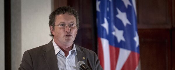 U.S. Rep. Thomas Massie, R-Ky, speaks to supporters. U.S. Rep. Thomas Massie, R-Ky, speaks to supporters. - Sputnik International