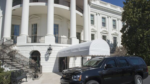 A SUV is parked outside of the South Portico on the South Lawn of the White House in Washington, DC, March 11, 2017. - Sputnik International