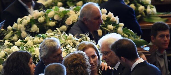 Italian President Sergio Mattarella is seen before the state funeral of the victims of the Morandi Bridge collapse. Italian President Sergio Mattarella is seen before the state funeral of the victims of the Morandi Bridge collapse. - Sputnik International