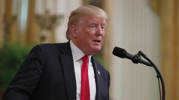 President Donald Trump speaks during an event to salute U.S. Immigration and Customs Enforcement (ICE) officers and U.S. Customs and Border Protection (CBP) agents in the East Room of the White House in Washington, Monday, Aug. 20, 2018 - Sputnik International
