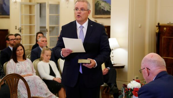 The new Australian Prime Minister Scott Morrison attends a swearing-in ceremony in Canberra, Australia August 24, 2018 - Sputnik International