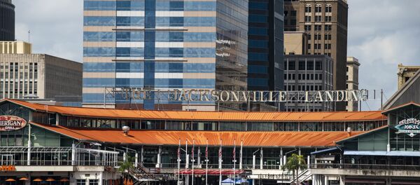 The coast guard patrols the St John's river outside of the Jacksonville Landing in Jacksonville, Fla., Sunday, Aug. 26, 2018. Florida authorities are reporting multiple fatalities after a mass shooting at the riverfront mall in Jacksonville that was hosting a video game tournament The coast guard patrols the St John's river outside of the Jacksonville Landing in Jacksonville, Fla., Sunday, Aug. 26, 2018. Florida authorities are reporting multiple fatalities after a mass shooting at the riverfront mall in Jacksonville that was hosting a video game tournament - Sputnik International