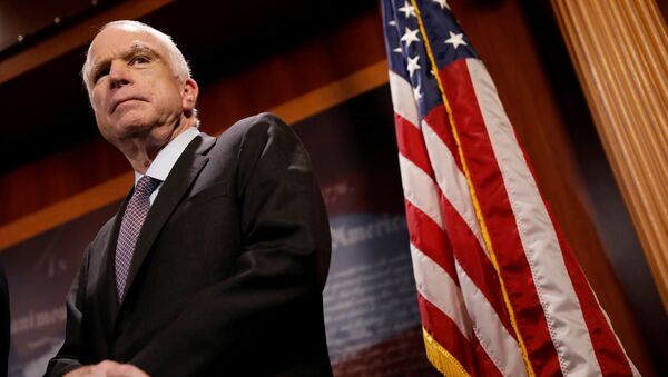 Senator John McCain (R-AZ) looks on during a press conference about his resistance to the so-called Skinny Repeal of the Affordable Care Act on Capitol Hill in Washington, U.S., July 27, 2017 - Sputnik International