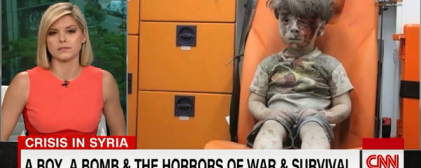 CNN anchor Kate Bolduan chokes up after Omran Daqneesh, 5, was injured in an alleged airstrike. The boy's father came out in support of Assad and criticized rebel groups for using his son's image as propaganda in June 2017. - Sputnik International