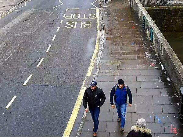 Alexander Petrov and Ruslan Boshirov, who were formally accused of attempting to murder former Russian spy Sergei Skripal and his daughter Yulia in Salisbury, are seen on CCTV on Fisherton Road in Salisbury on March 4, 2018 in an image handed out by the Metropolitan Police in London, Britain September 5, 2018 Alexander Petrov and Ruslan Boshirov, who were formally accused of attempting to murder former Russian spy Sergei Skripal and his daughter Yulia in Salisbury, are seen on CCTV on Fisherton Road in Salisbury on March 4, 2018 in an image handed out by the Metropolitan Police in London, Britain September 5, 2018 - Sputnik International