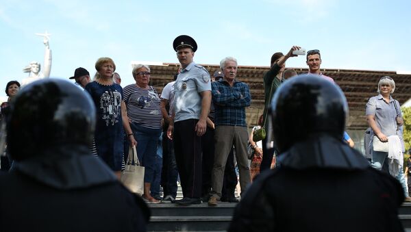 Rallies against pension reform in Russia. - Sputnik International