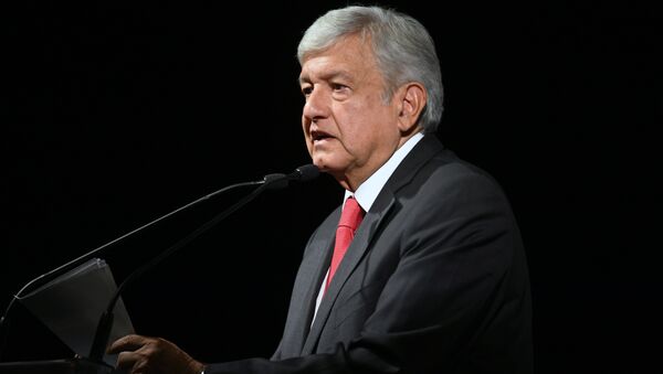 Andres Manuel Lopez Obrador speaks during the official announcement as a candidate for national elections, in Mexico City - Sputnik International