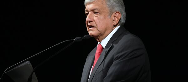 Andres Manuel Lopez Obrador speaks during the official announcement as a candidate for national elections, in Mexico City - Sputnik International