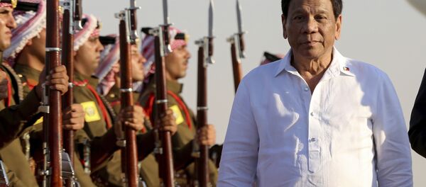 Philippine President Rodrigo Duterte arrives at the Queen Alia Airport in Amman, Jordan, Wednesday, Sept. 5, 2018. Philippine President Rodrigo Duterte arrives at the Queen Alia Airport in Amman, Jordan, Wednesday, Sept. 5, 2018. - Sputnik International