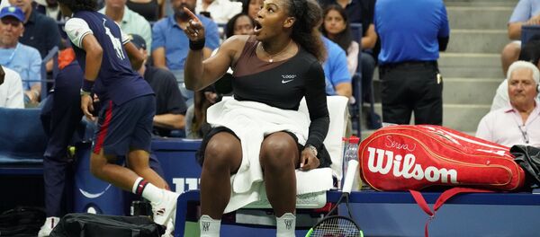 Serena Williams of the US reacts against Naomi Osaka of Japan during their Women's Singles Finals match at the 2018 US Open at the USTA Billie Jean King National Tennis Center in New York on September 8, 2018 Serena Williams of the US reacts against Naomi Osaka of Japan during their Women's Singles Finals match at the 2018 US Open at the USTA Billie Jean King National Tennis Center in New York on September 8, 2018 - Sputnik International