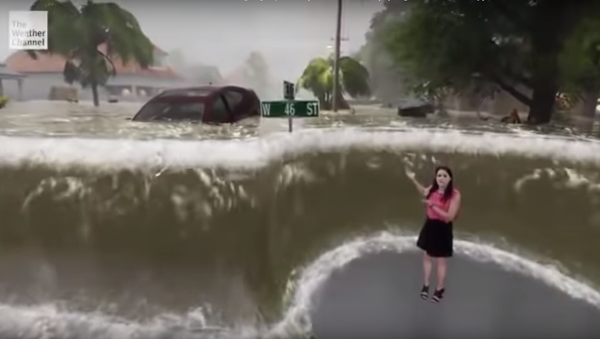 Weather Channel Hurricane Florence storm surge graphics (Erika Navarro) (augmented reality) - Sputnik International