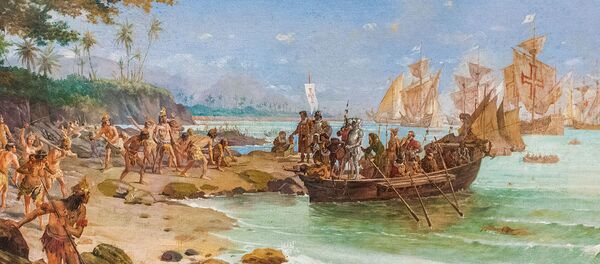 Landing of Pedro Álvares Cabral in Porto Seguro, in 1500 Landing of Pedro Álvares Cabral in Porto Seguro, in 1500 - Sputnik International