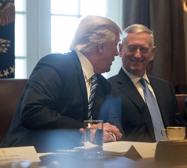 President Donald Trump shares a laugh with Defense Secretary Jim Mattis (File) President Donald Trump shares a laugh with Defense Secretary Jim Mattis (File) - Sputnik International