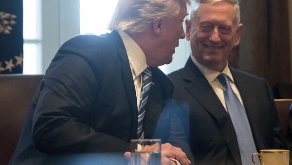 President Donald Trump shares a laugh with Defense Secretary Jim Mattis (File) - Sputnik International