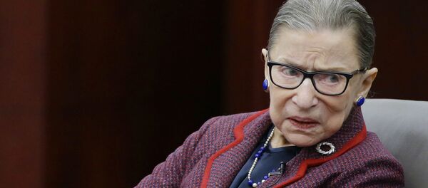 Supreme Court Justice Ruth Bader Ginsburg participates in a fireside chat in the Bruce M. Selya Appellate Courtroom at the Roger William University Law School Tuesday, Jan. 30, 2018, in Bristol, R.I. - Sputnik International