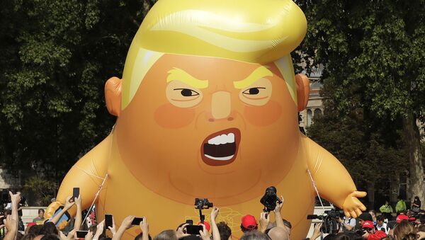 A 20-foot high cartoon baby blimp of US President Donald Trump - Sputnik International