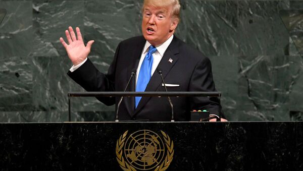 (FILES) In this file photo taken on September 19, 2017 US President Donald Trump addresses the 72nd Annual UN General Assembly in New York - Sputnik International