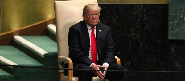 U.S. President Donald Trump sits in the chair reserved for heads of state before delivering his address during the 73rd session of the United Nations General Assembly at U.N. headquarters in New York, U.S., September 25, 2018 U.S. President Donald Trump sits in the chair reserved for heads of state before delivering his address during the 73rd session of the United Nations General Assembly at U.N. headquarters in New York, U.S., September 25, 2018 - Sputnik International